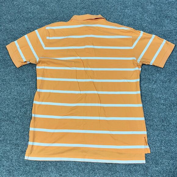 Polo by Ralph Lauren Orange White Striped Short Sleeve Polo Shirt Size Large - Picture 5 of 6